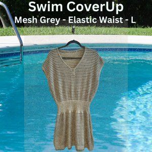 Grey Swim Cover-Up  - Mesh with elastic Waist - L